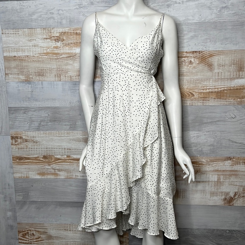 Blue Rain polkadot wrap, dress, black and white size Xsmall